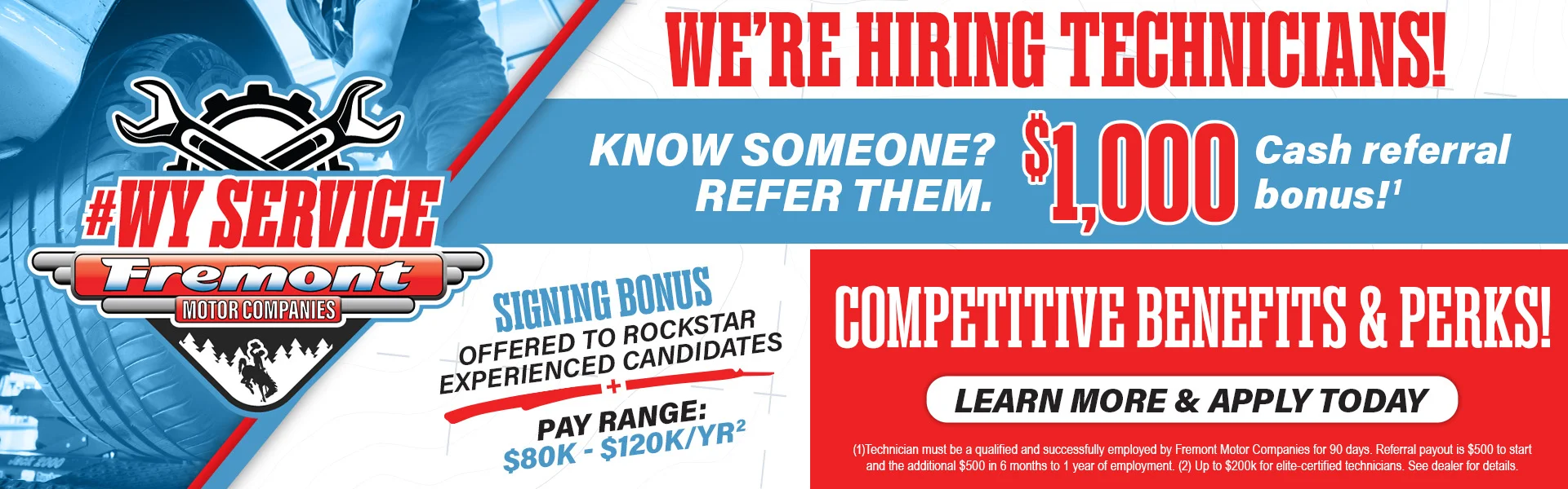 We're Hiring Technicians