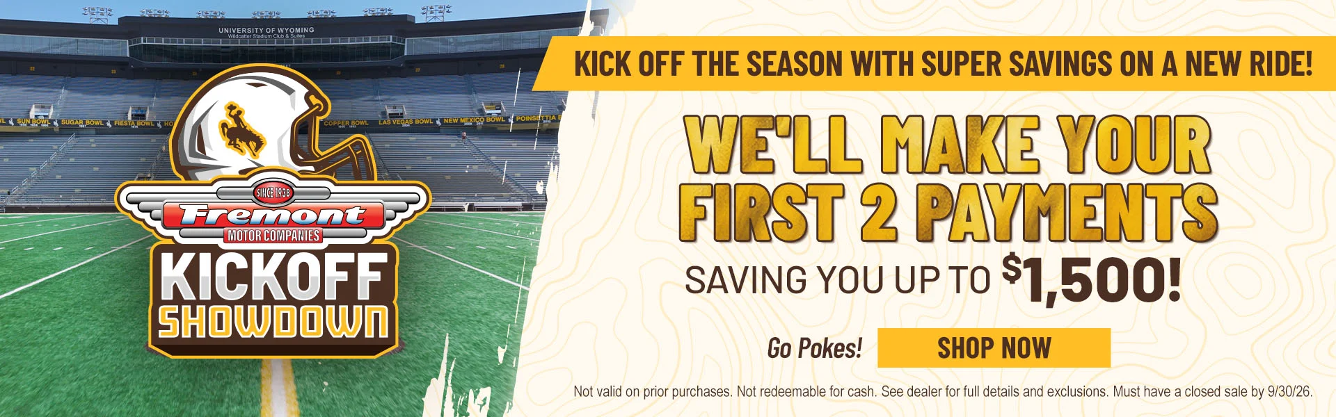 we'll make your first two payments 
